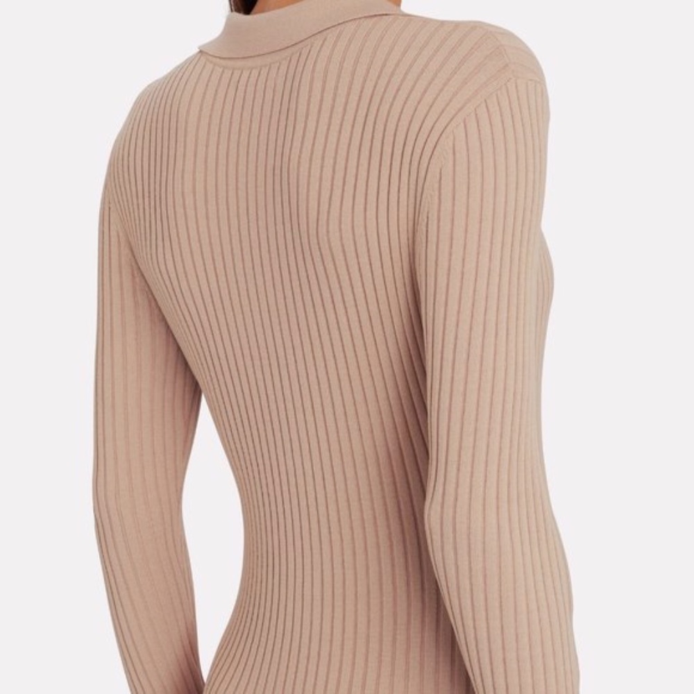 NWT RONNY KOBO Cyndie Ribbed Knit Polo Bodysuit NEW - Picture 8 of 9